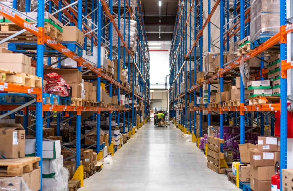 Gallega Global Logistics — high-bay warehousing with racked inventory and aisle operations